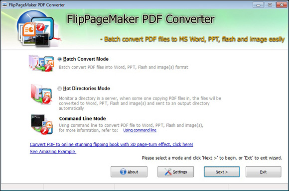 FlipPageMaker PDF Coverter 3 main modes