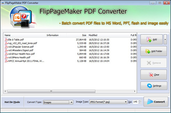 FlipPageMaker PDF Converter interface