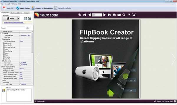 Main Interface of FlipBook Creator 