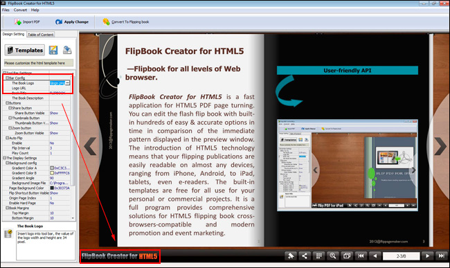 HTML-flipbook-change-logo