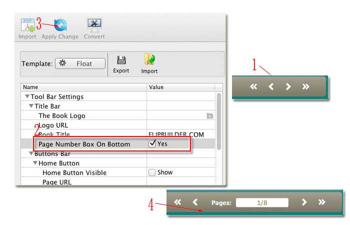 FlipBook Creator for MAC the current page number shown or not