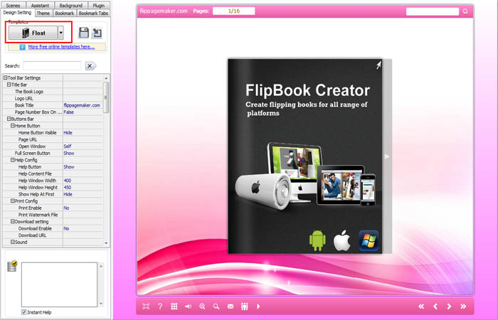 change theme in flipbook creator