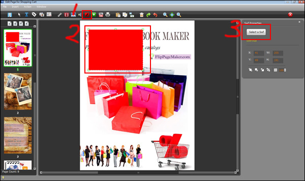 Flip ShoppingBook Maker insert SWF flash file