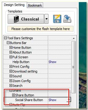 open the function of Social share