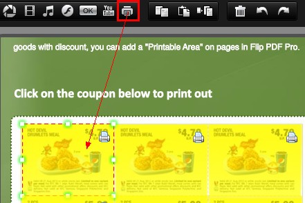 Offer print area to reader on flip page by Page Flip Newsletter Maker