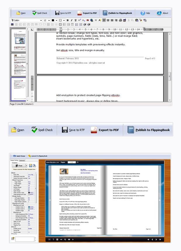screenshots for Powerpoint to FlipBook maker