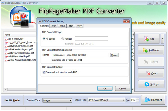 FlipPageMaker PDF Converter Settings