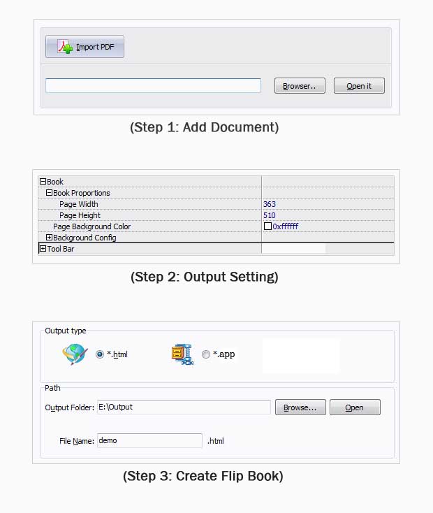 steps for FlipBook maker