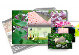 Lilac theme of templates help quick building page-flipping books