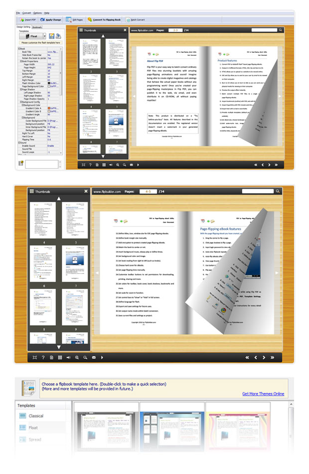 Convert Microsoft Word and OpenOffice to flash flip book with 3D page